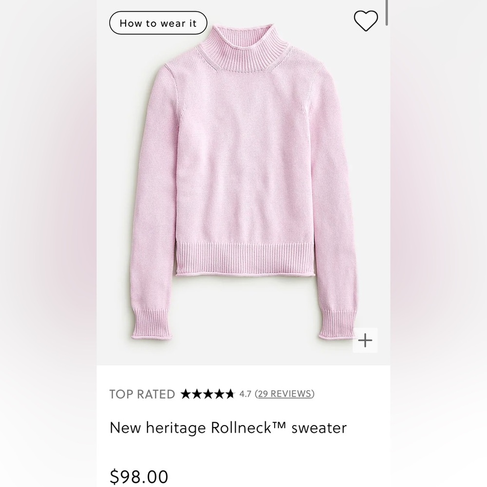J. Crew Classic Cotton Rollneck Sweater